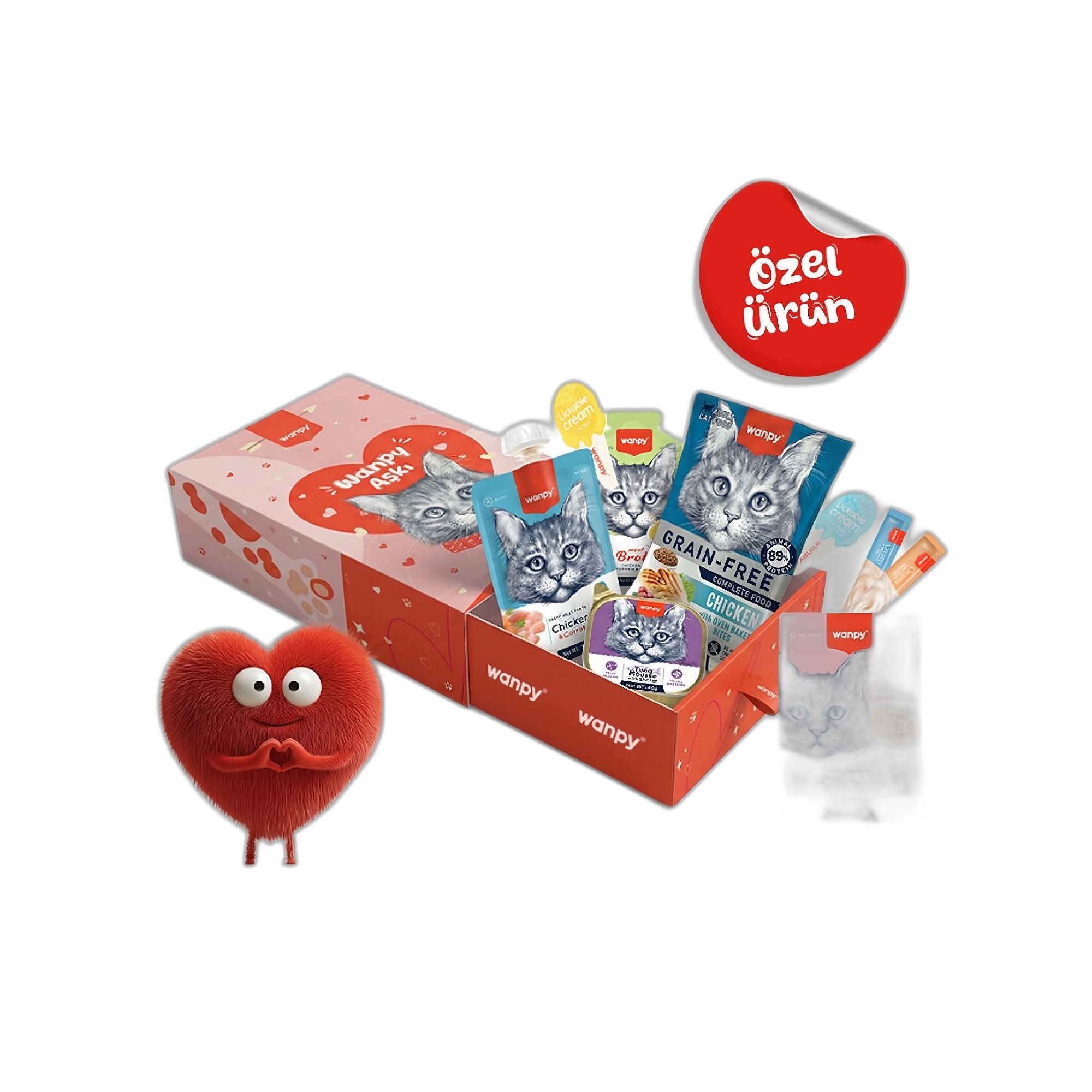 Wanpy Kalp Temalı Krema Kedi Ödül Maması - Ana Görsel