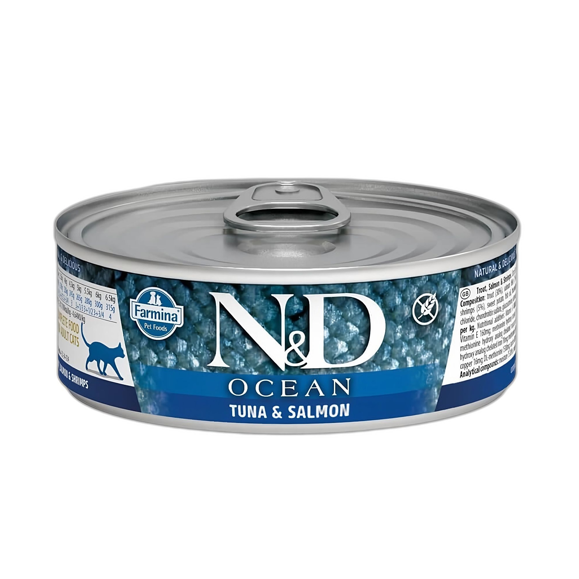 N&D Ocean Ton Balıklı Somonlu Tahılsız Yetişkin Kedi Konservesi 70 G - Ana Görsel