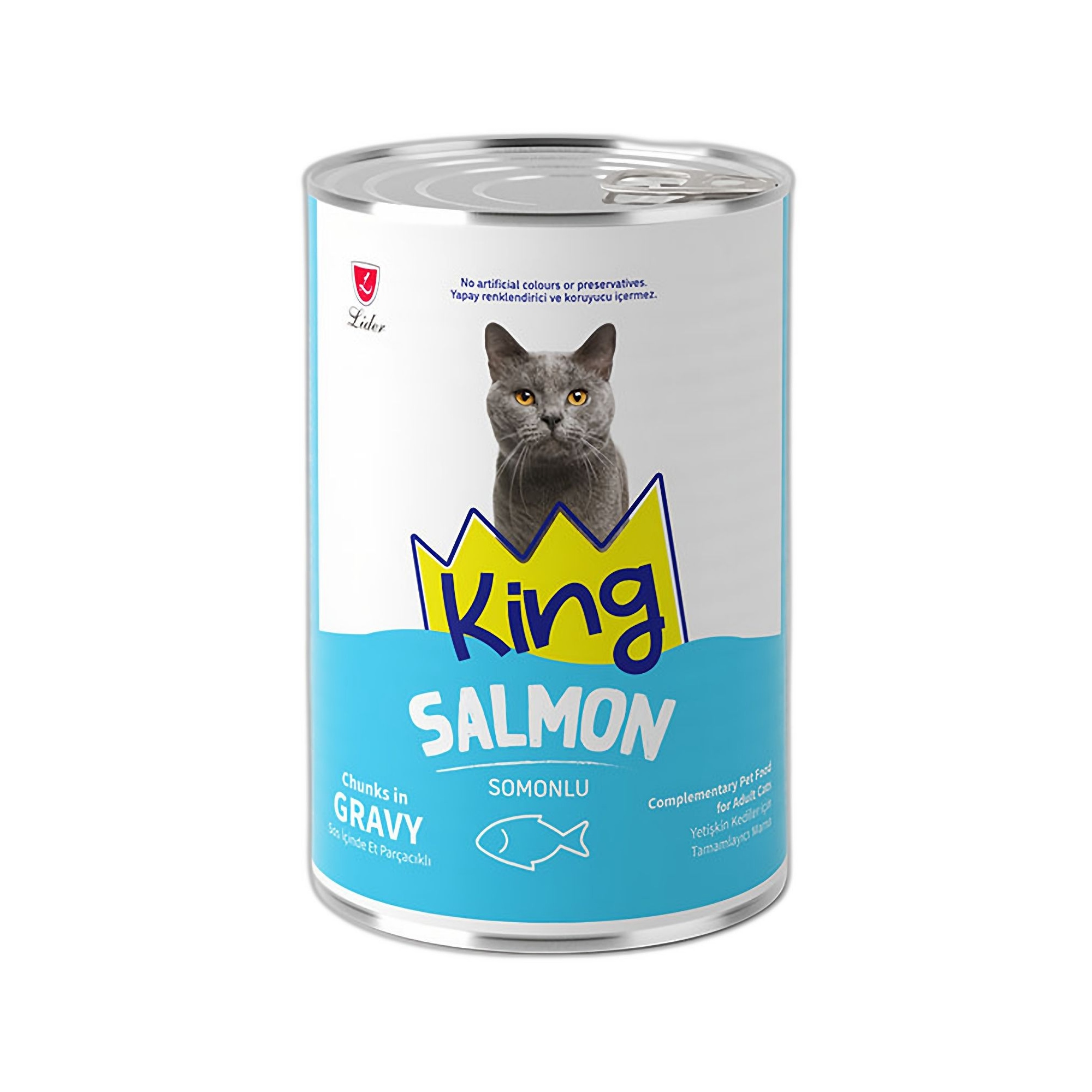 King Sos İçerisinde Et Parçacıklı Somonlu Kedi Konservesi 400 G