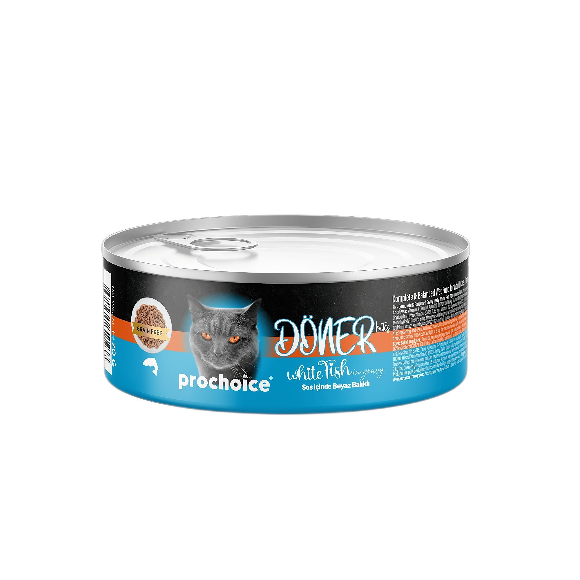 ProChoice Doner Bites Whitefish Gravy Yetişkin Kedi Yaş Mama 70 G