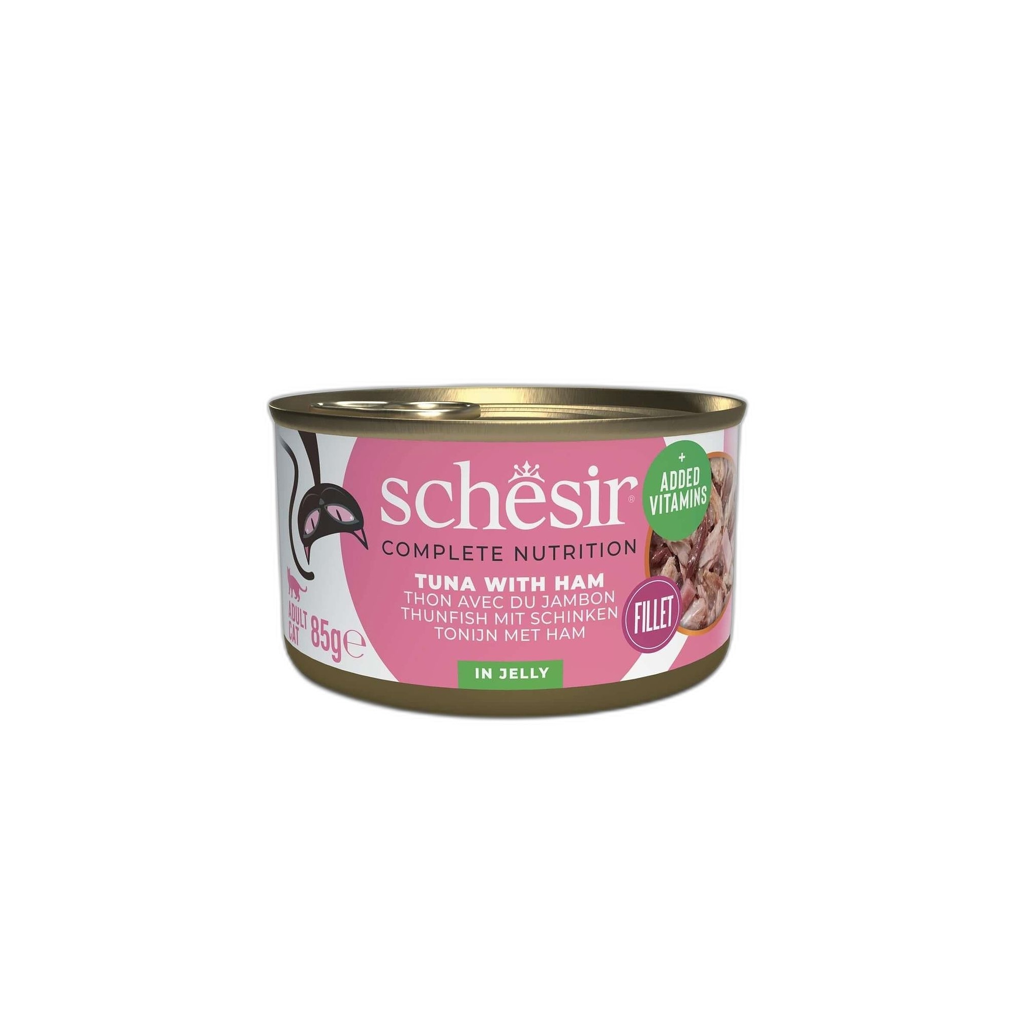 Schesir Jelly Ton Balığı ve Jambon Jöle İçinde Yetişkin Kedi Konservesi 85g