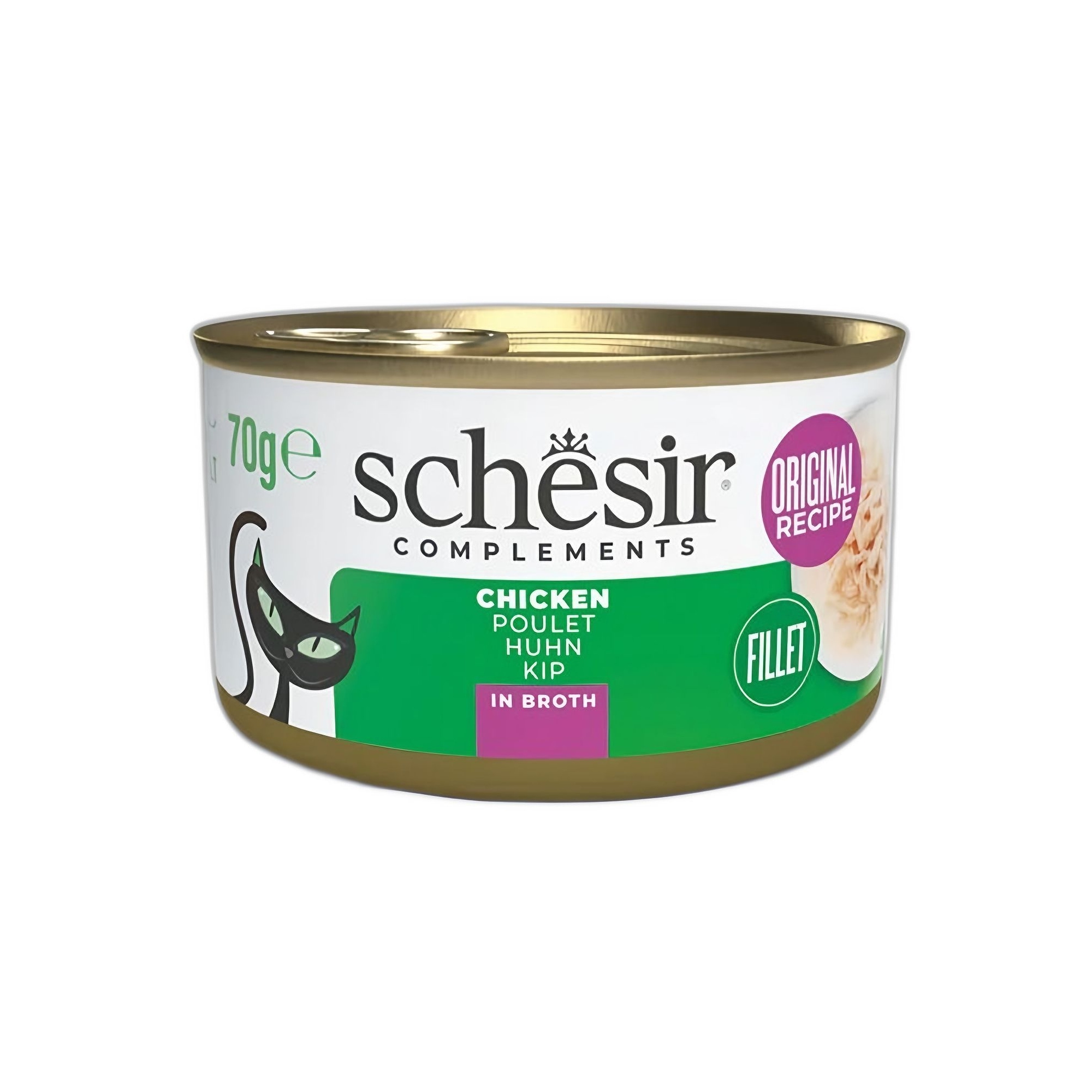 Schesir Tavuk Filetolu Pişirme Suyunda Yetişkin Kedi Konservesi 70g