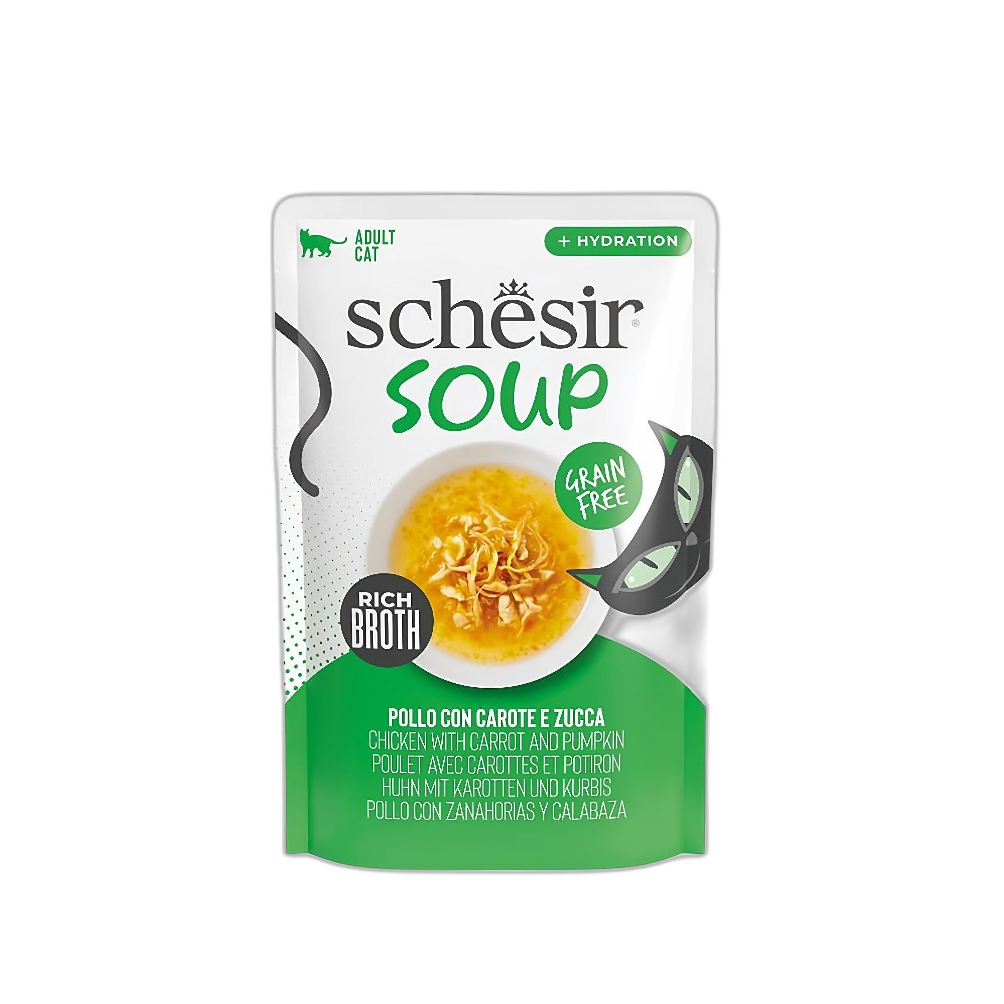 Schesir Soup Tavuk ile Bal Kabağı Yetişkin Kedi Çorbası Pouch 40G