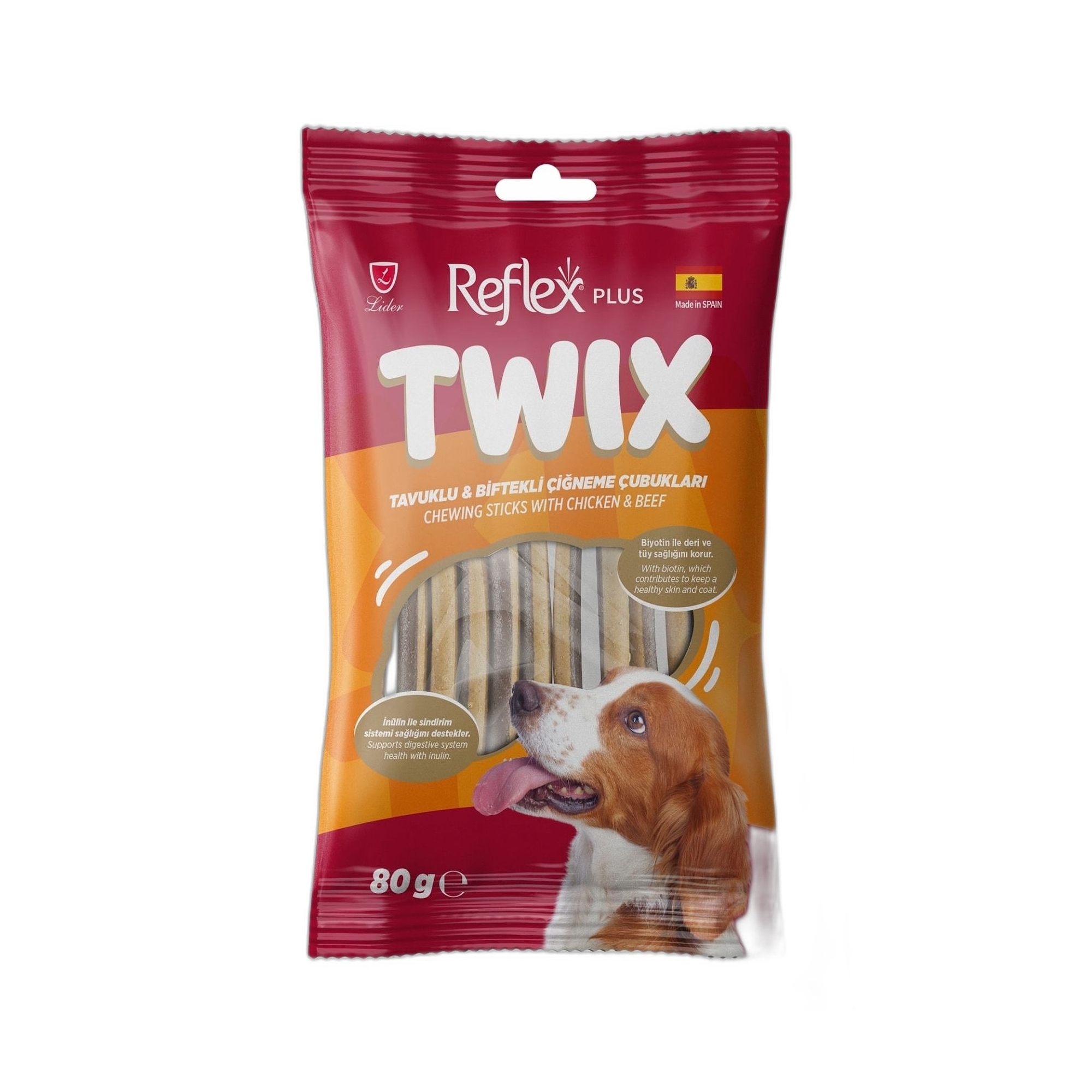 Reflex Plus Twix Chewing Sticks Tavuklu ve Biftekli Çiğneme Çubukları 80 G