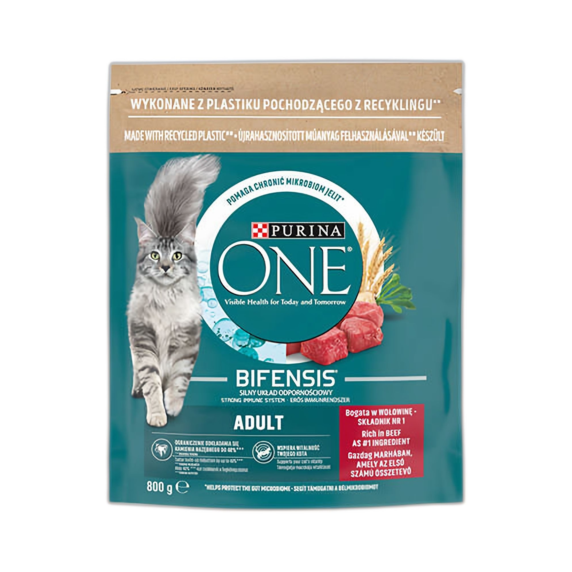 Purina ONE Adult Sığır ve Tam Tahıllı Yetişkin Kedi Maması 800 G