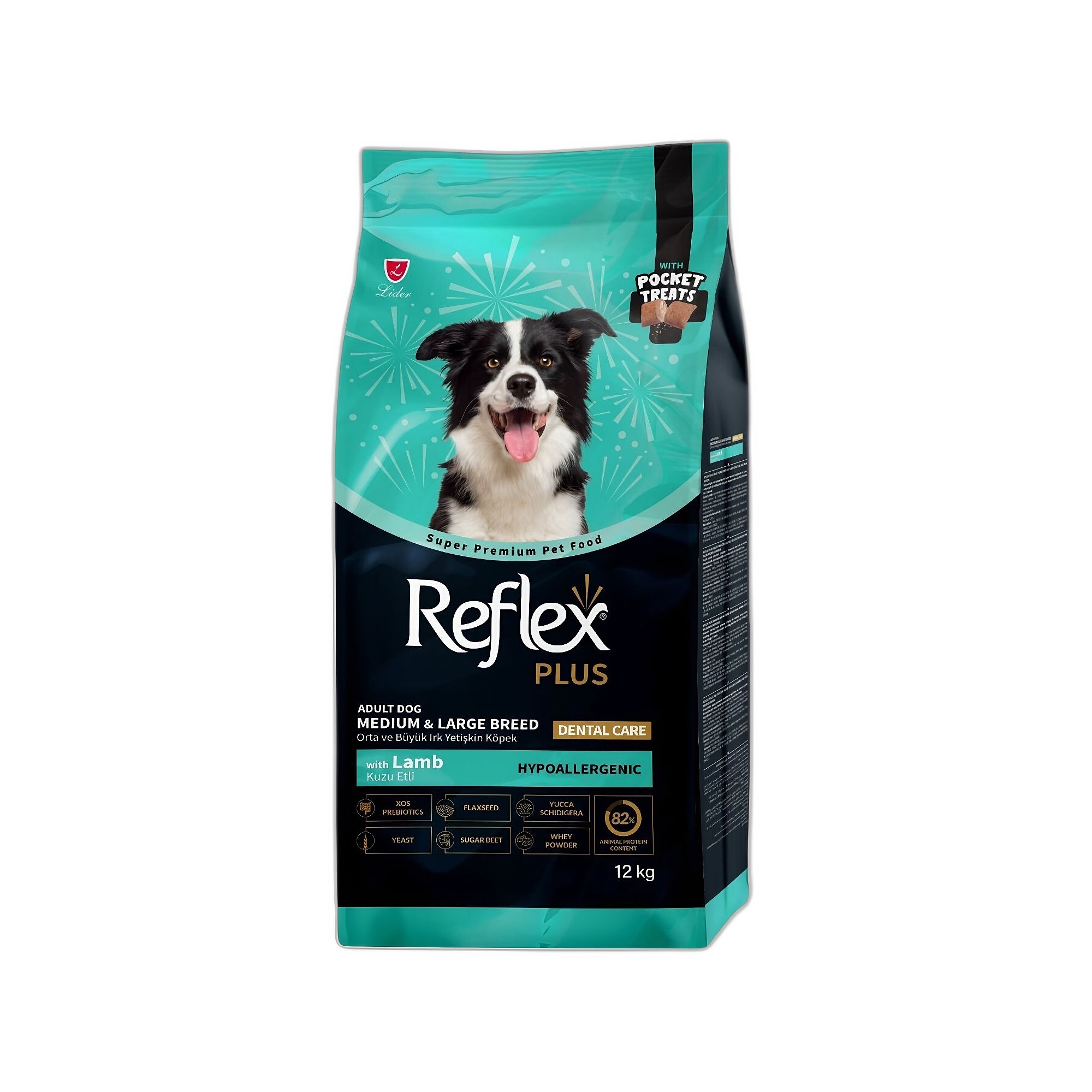 Reflex Plus Hipoalerjenik Dental Care Kuzu Etli Orta ve Büyük Irk Yetişkin Köpek Maması 12kg