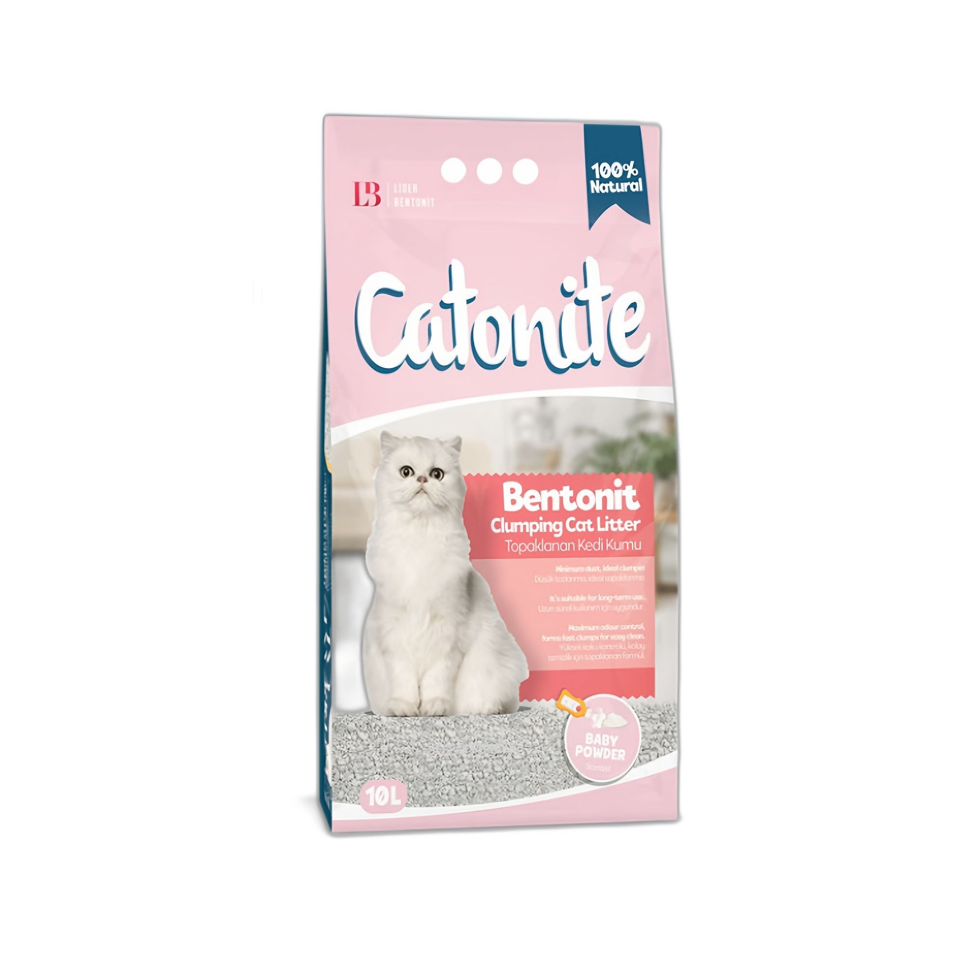 Catonite Bebek Pudrası Kokulu Bentonit Kedi Kumu 10 L