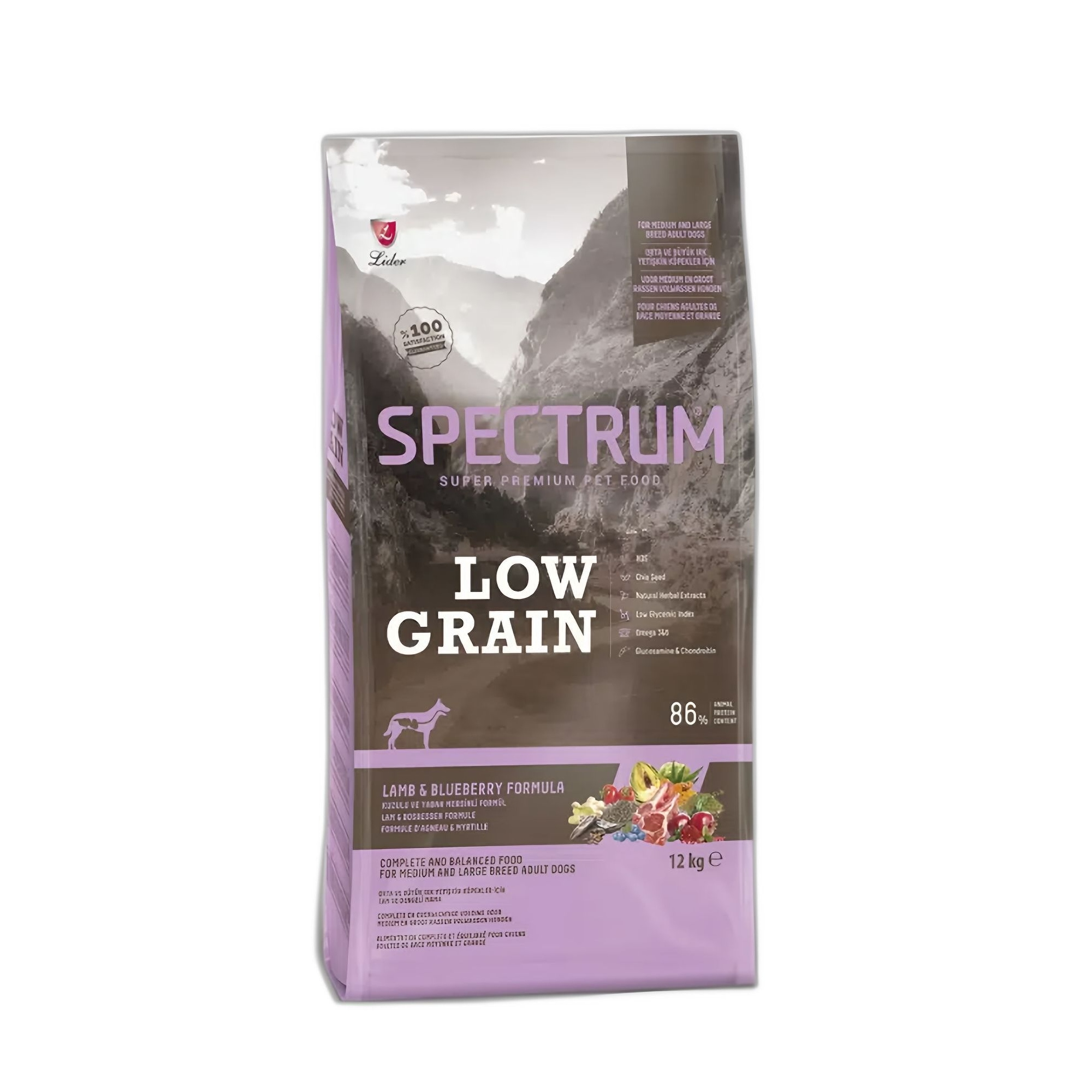 Spectrum Spectrum Low Grain Kuzu Etli Orta ve Büyük Irk Yetişkin Köpek Maması 12 KG+2 KG