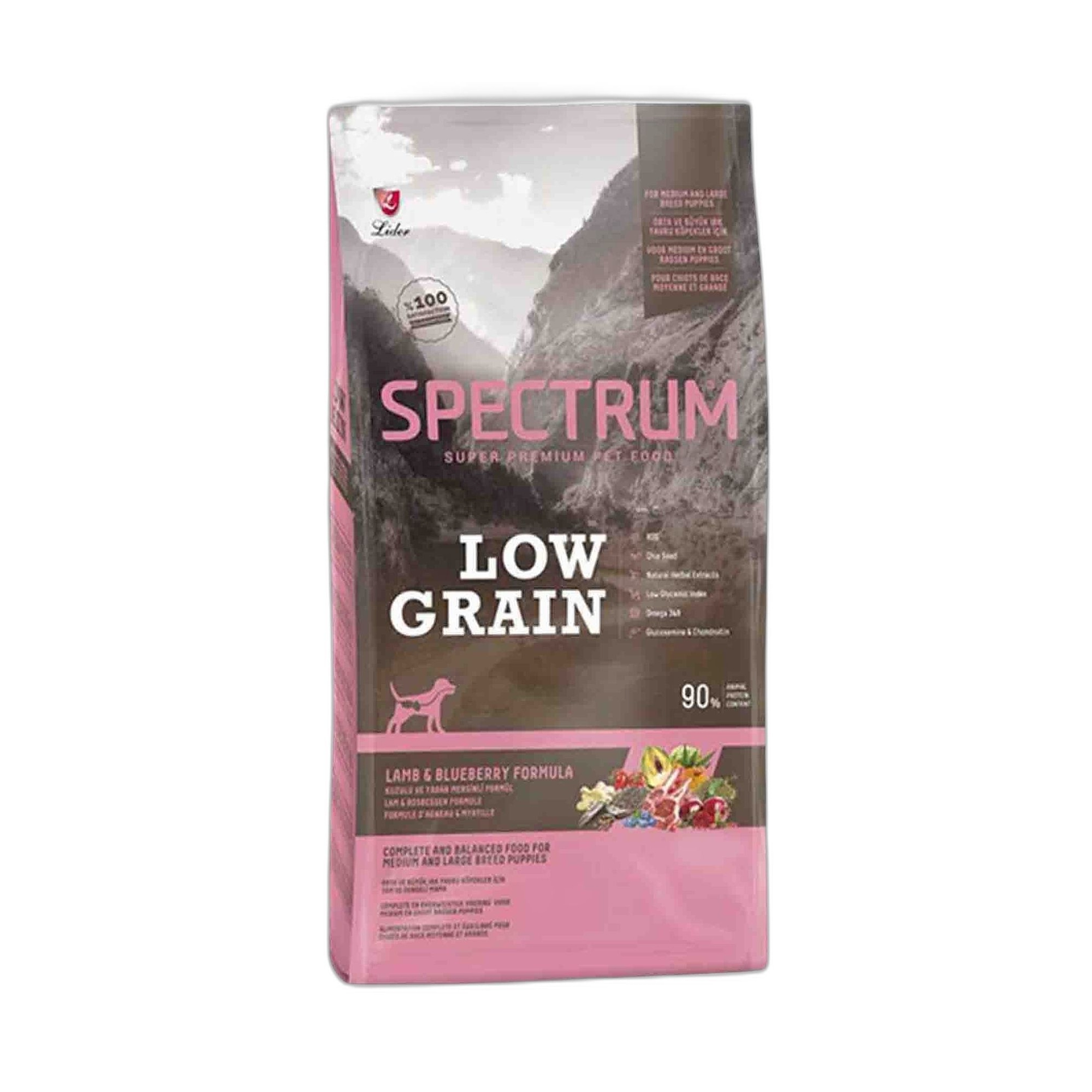 Spectrum Low Grain Kuzu Etli Orta ve Büyük Irk Yavru Köpek Maması 12 KG