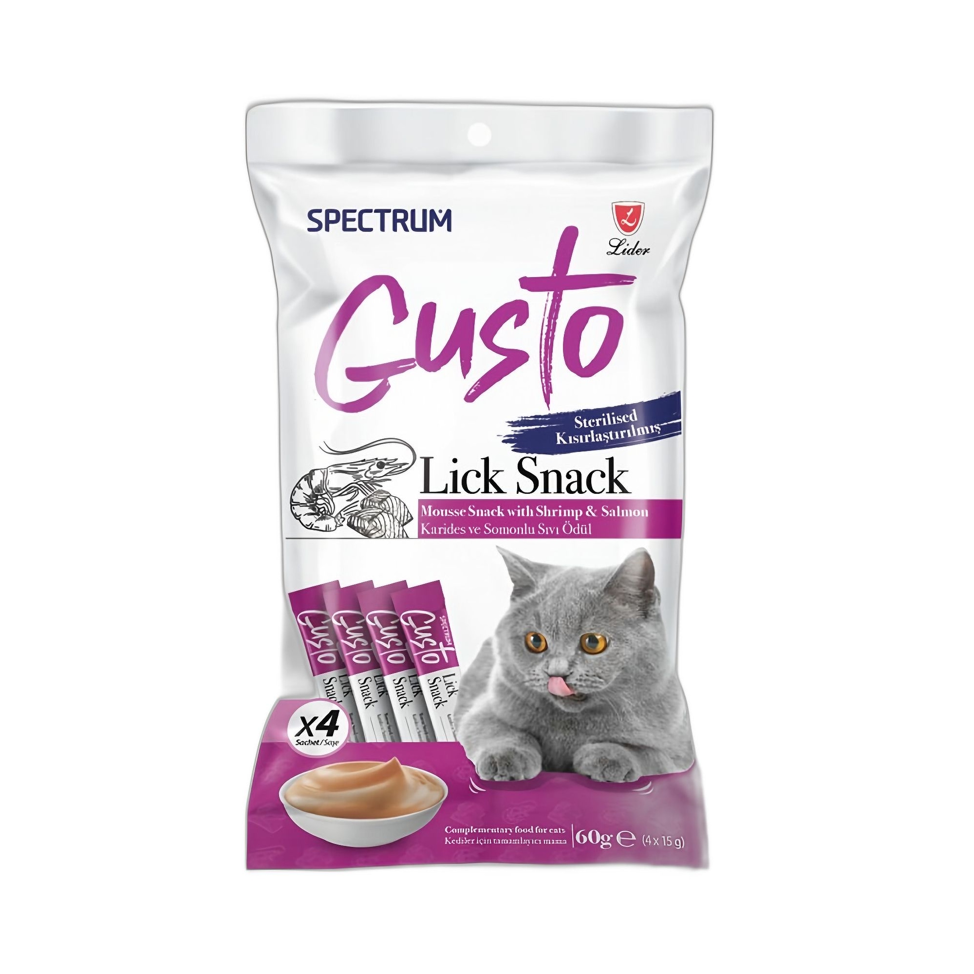 Spectrum Spectrum Karidesli ve Somonlu Kısırlaştırılmış Yetişkin Kedi Sıvı Ödül 60 G