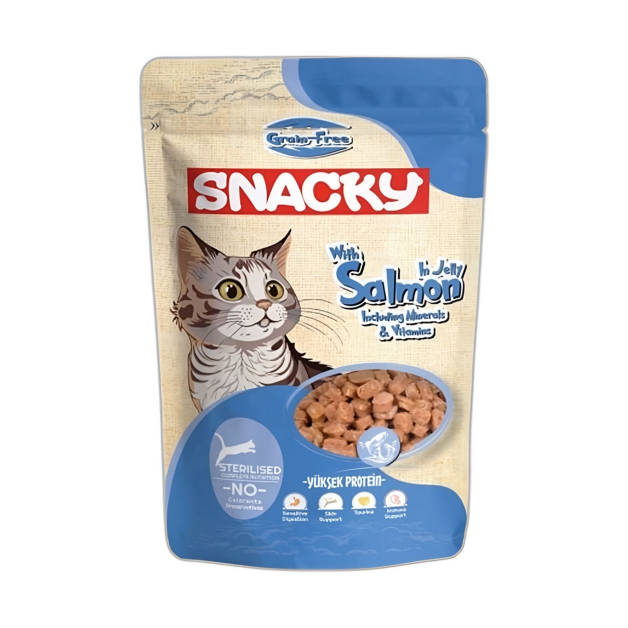 Snacky Kısırlaştırılmış Somon Yaş Kedi Maması 85G