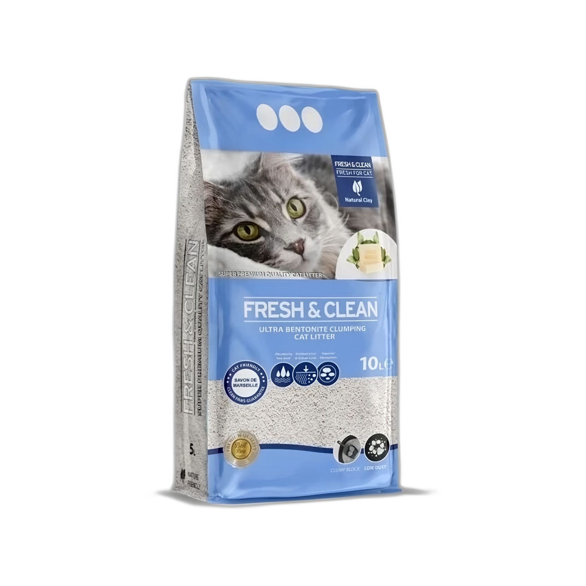 Fresh & Clean Fresh&Clean Marsilya Sabunu Kokulu Bentonit Kedi Kumu 5L