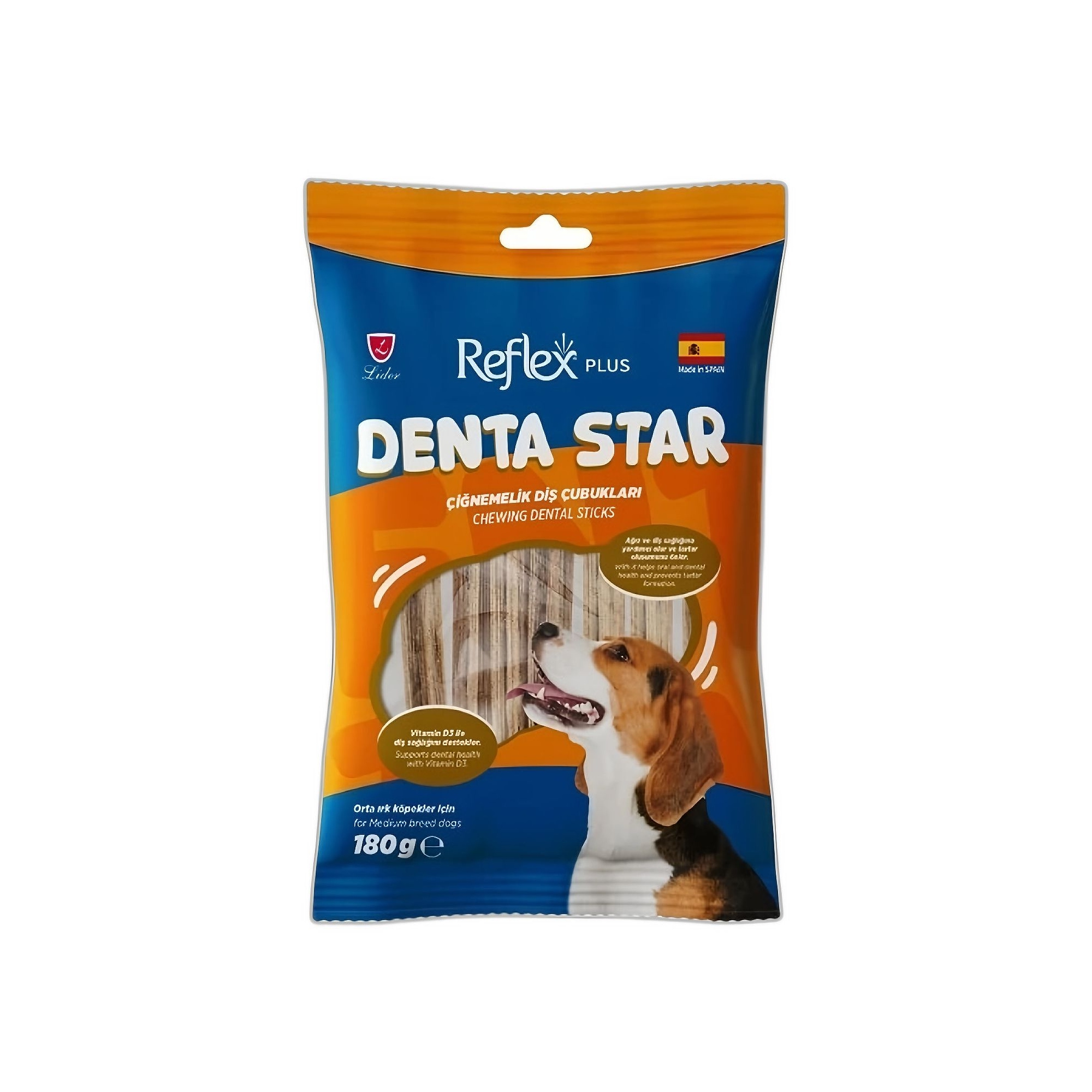 Reflex Plus Dentastar Chewing Dental Sticks Orta Irk Yetişkin Köpek Çiğnemelik Diş Çubukları 180 G