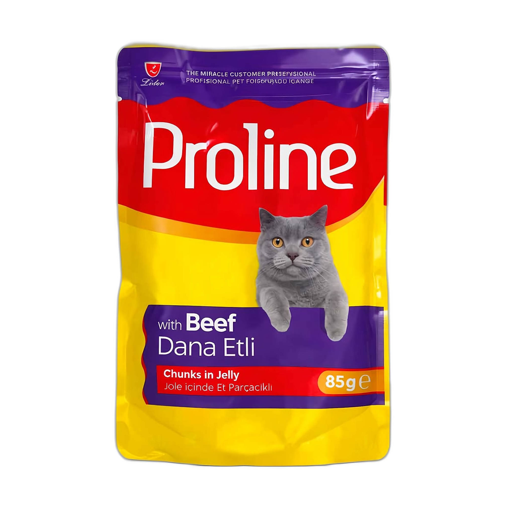 Proline Proline Pouch Jöle İçinde Et Parçacıklı Dana Etli Yetişkin Kedi Maması 85 G