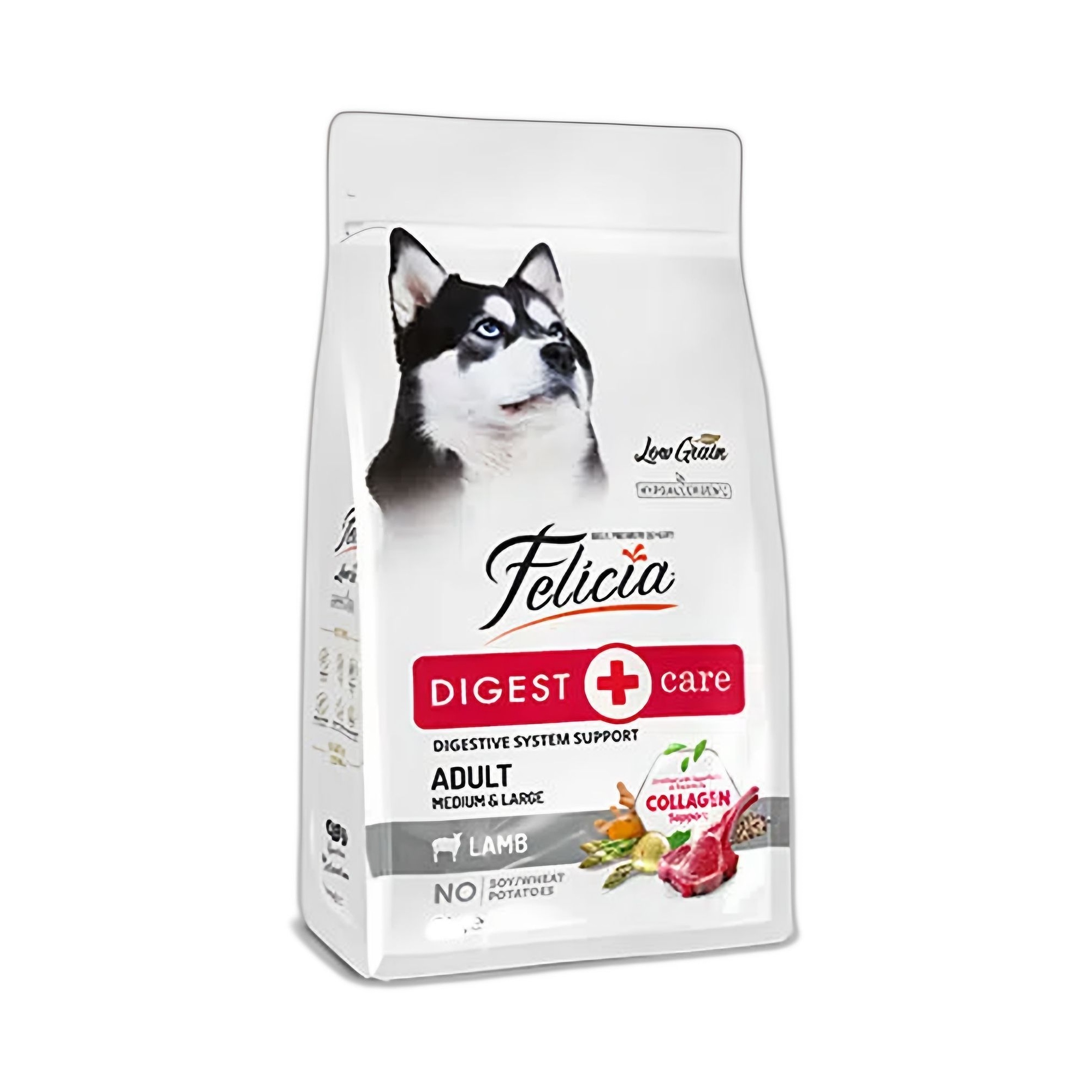 Felicia Digest Care Kolajen Destekli Az Tahıllı Kuzu Etli Büyük ve Orta Irk Yetişkin Köpek Maması 6 KG (2x3 KG)
