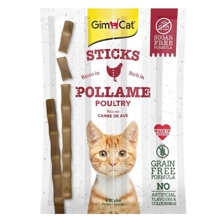 GimCat Sticks Tahılsız Kümes Hayvanı Etli Kedi Ödül Çubuğu 20 G - Ana Görsel