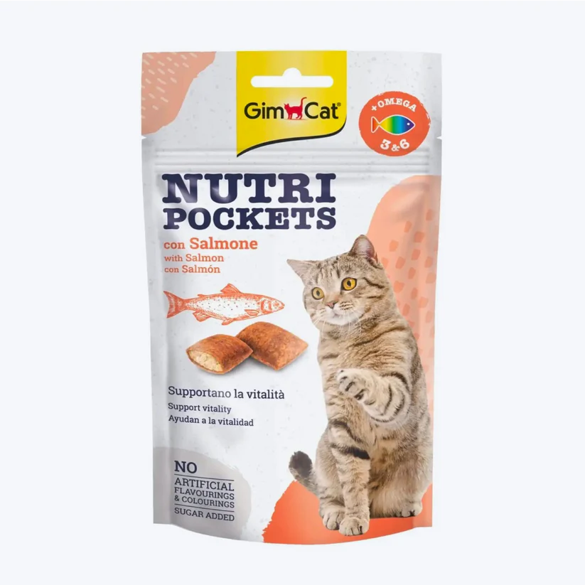 GimCat Nutripockets Kedi Ödülü Somon Omega 60 G - Ana Görsel
