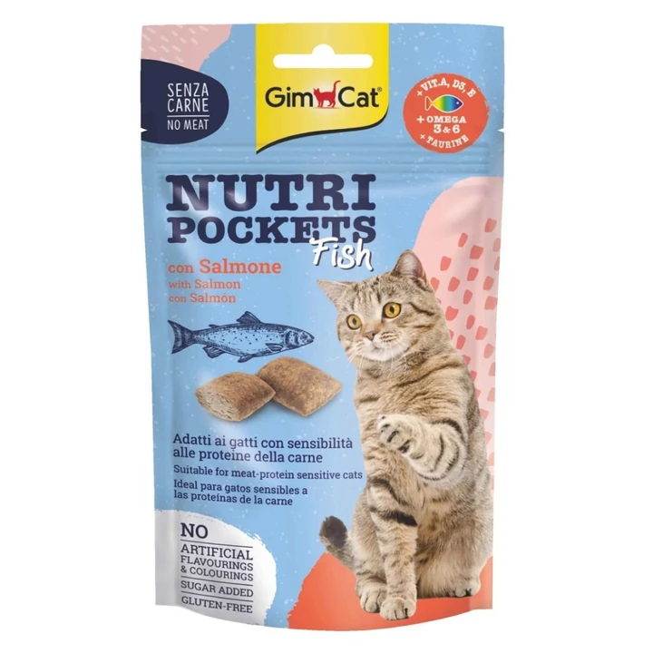 GimCat Nutripockets Somon Balıklı Kedi Ödül Maması 60 G - Ana Görsel