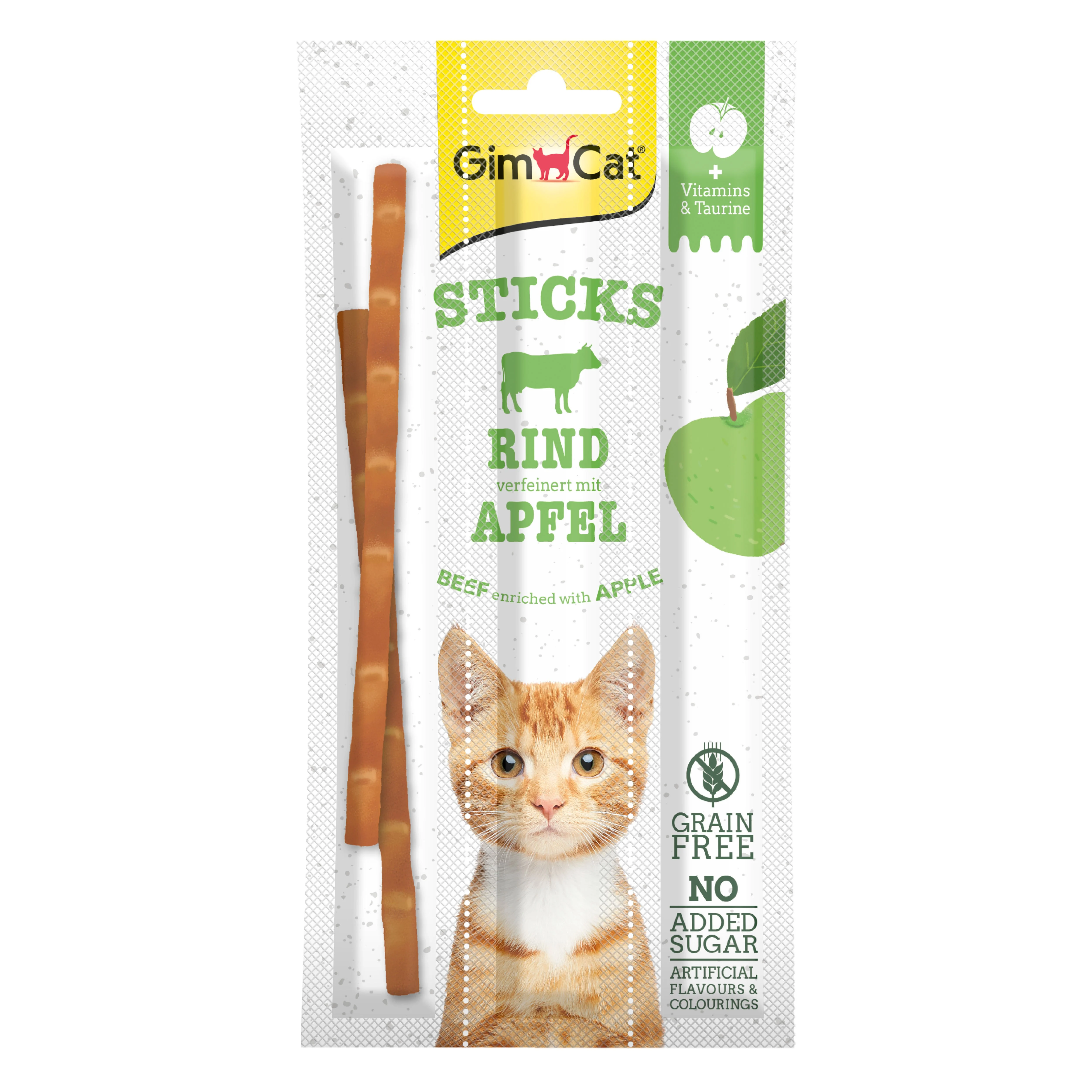 GimCat Sticks Sığır Etli & Elmalı Kedi Ödül Çubuğu 3x15 G - Ana Görsel