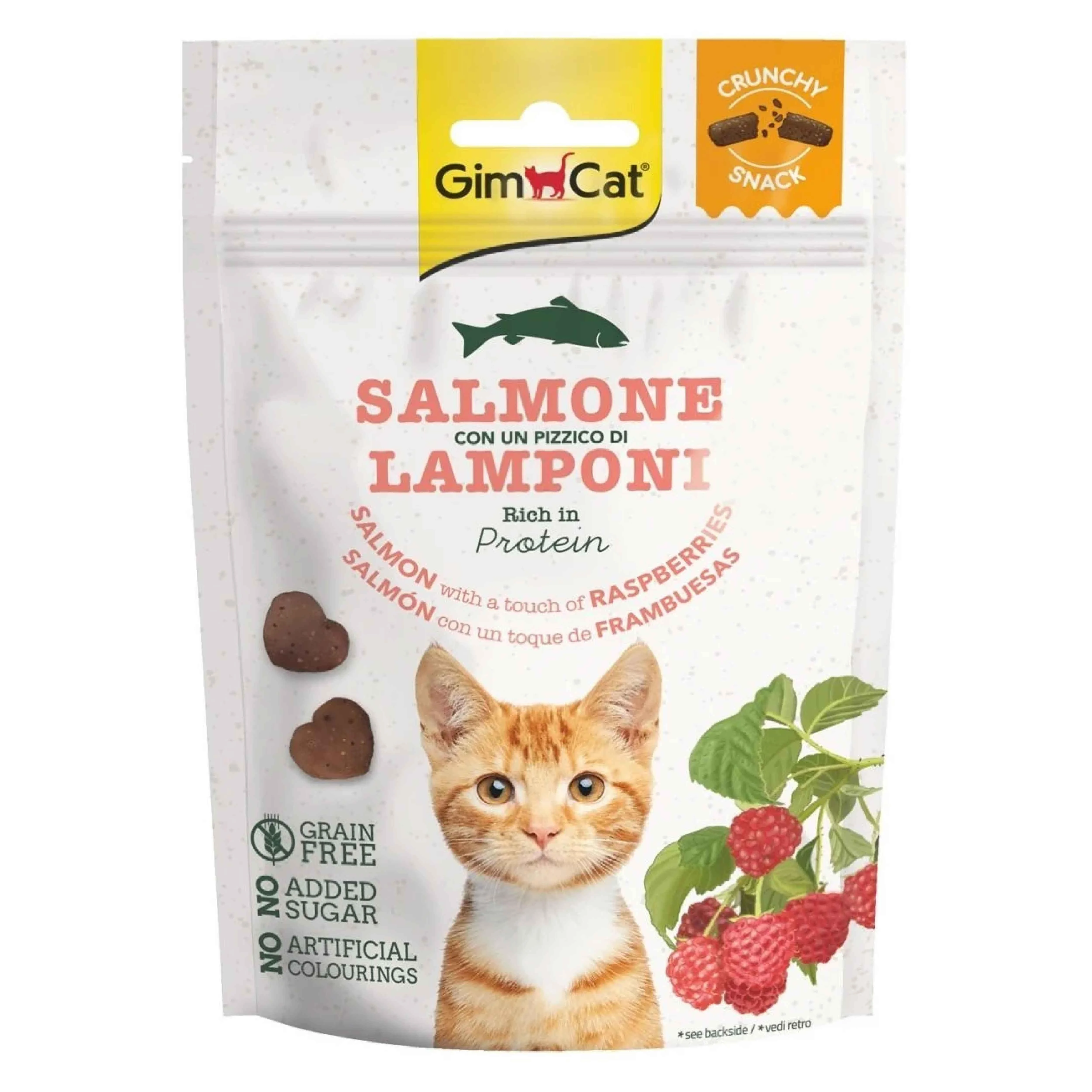 GimCat Crunchy Snacks Salmon & Raspberry Tahılsız Kedi Ödülü 50 G - Ana Görsel