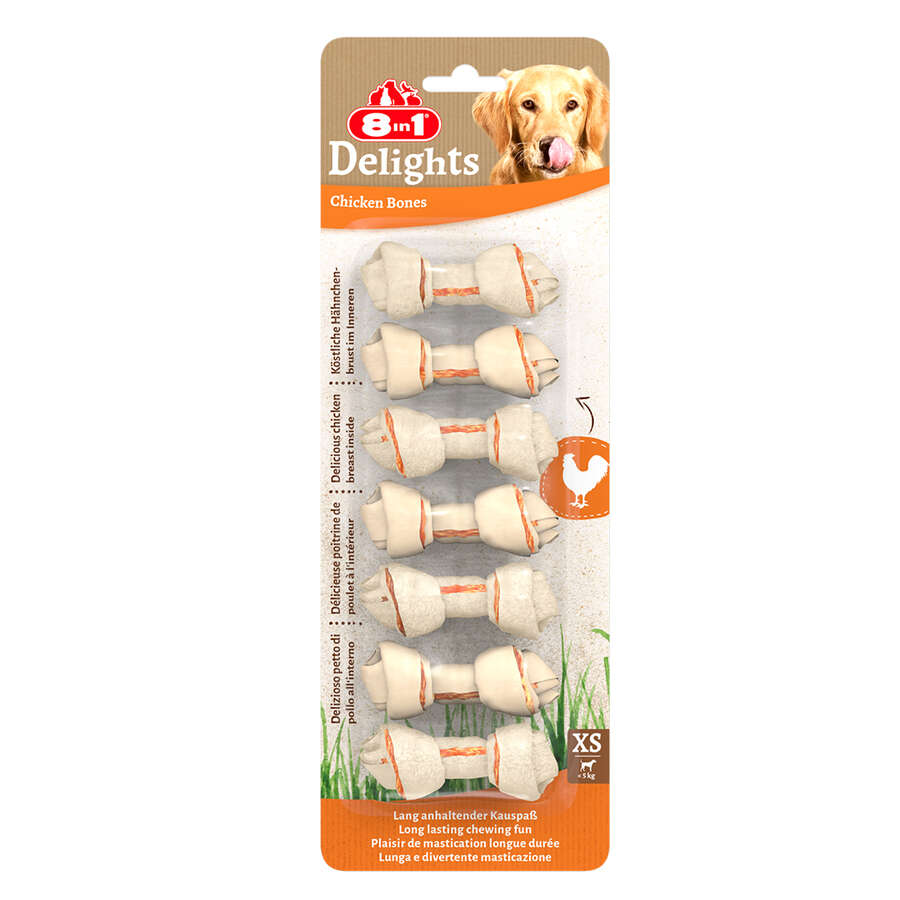 8in1 Delights Bones Tavuklu Köpek Ödül Kemiği XS 84 G - Ana Görsel