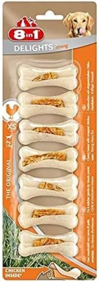 8in1 Delights Strong Tavuklu Köpek Ödül Kemiği XS 140 G - Ana Görsel