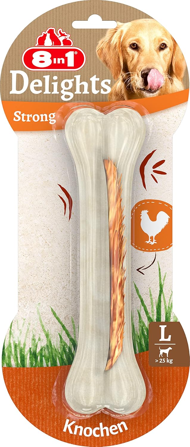 8in1 Delights Büyük Irk Köpekler İçin Tavuk Etli Large Sert Çiğneme Kemiği  - Ana Görsel