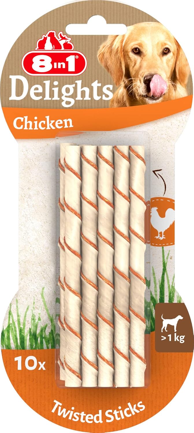 8in1 Delights Tavuklu Burgu Çubuk Köpek Ödül Kemiği 55 G - Ana Görsel