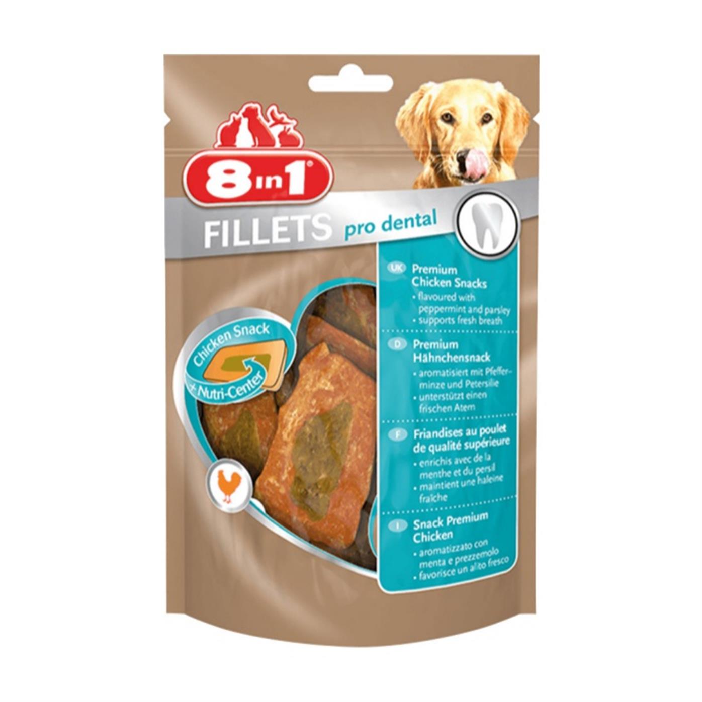 8in1 Poch Fillets Pro Dental Nane Aromalı Fileto Köpek Ödülü 80 G - Ana Görsel