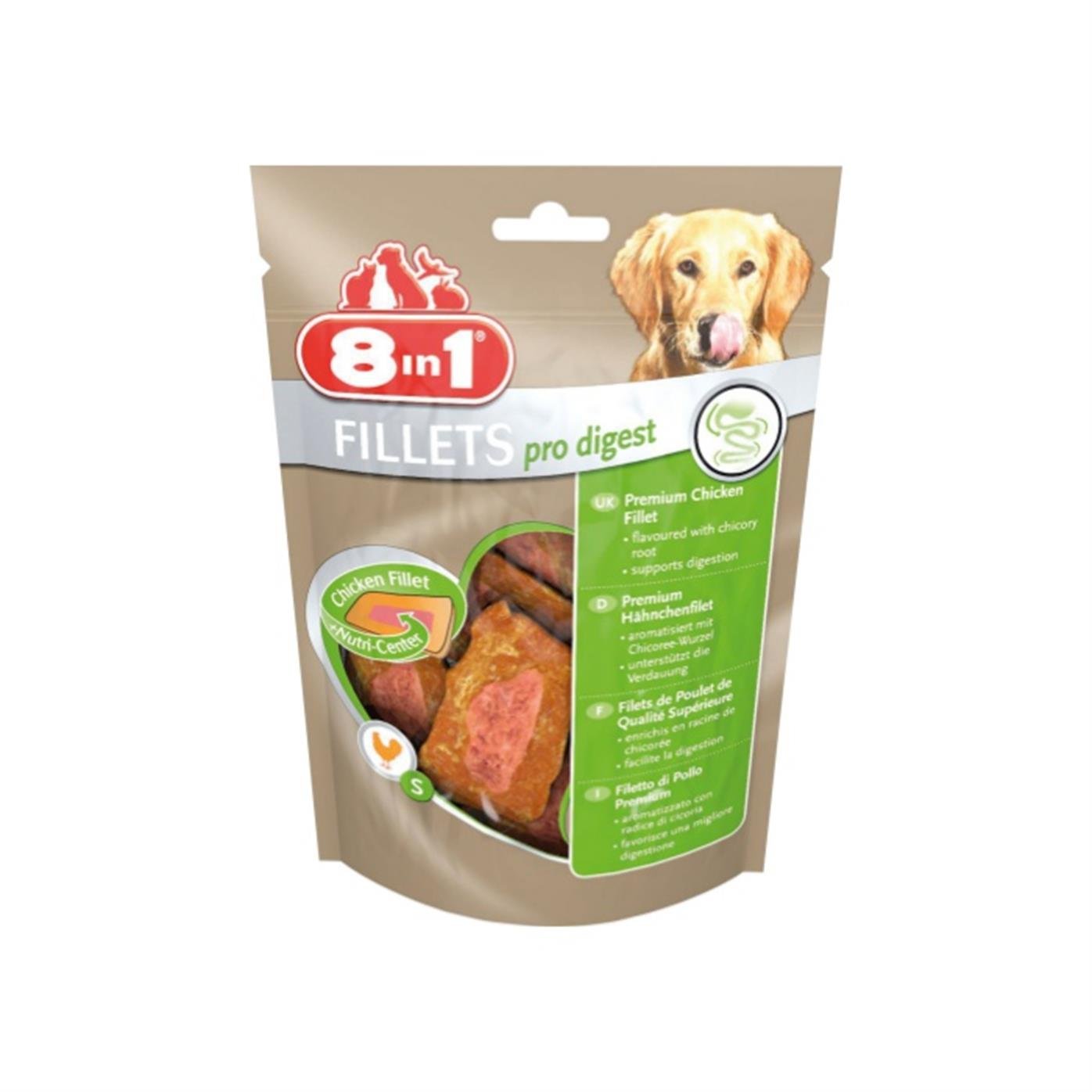 8in1 Fillets Pro Digest Sindirim Sağlığı için Tavuklu Fileto Köpek Ödül Maması 80 G - Ana Görsel