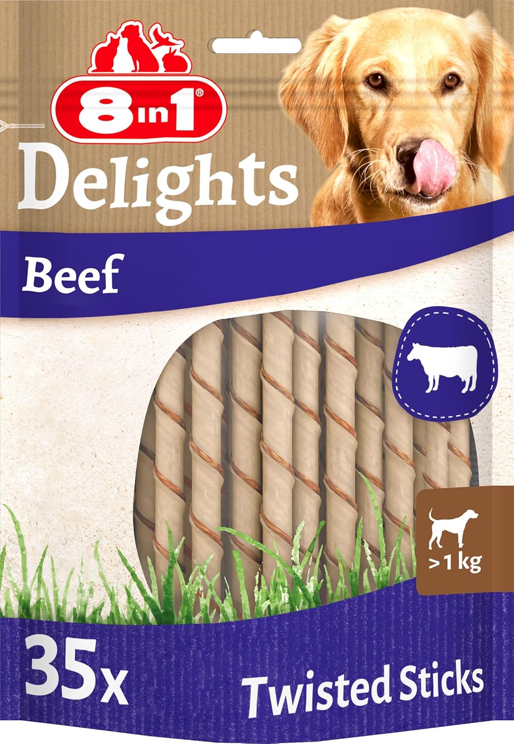 8in1 Delights Burgu Çubuk Köpek Ödül Kemiği 35'li 190 G - Ana Görsel