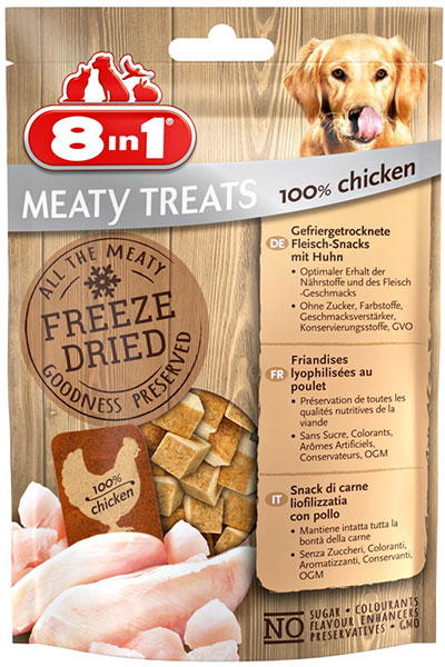 8in1 Meaty Treats Freeze Dried Tavuklu Köpek Ödül Maması 50 G - Ana Görsel