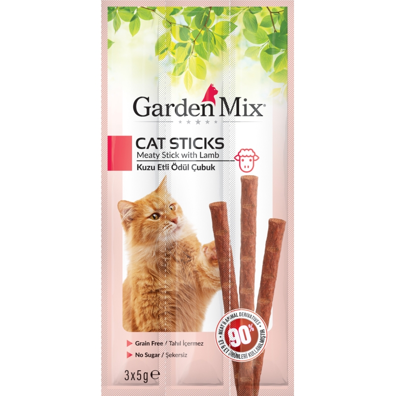 Garden Mix Kuzu Etli Stick Kedi Ödülü 3x5 G - Ana Görsel