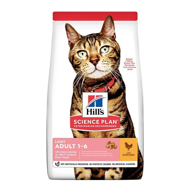 Hill's Adult 1-6 Yaş Light Tavuklu Yetişkin Kedi Maması 3 KG - Ana Görsel