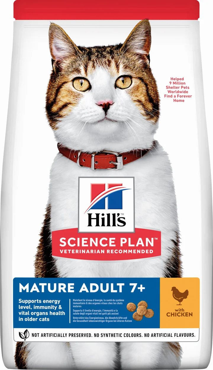 Hill's Mature Adult 7+ Yaş Tavuklu Yaşlı Kedi Maması 1.5 KG - Ana Görsel