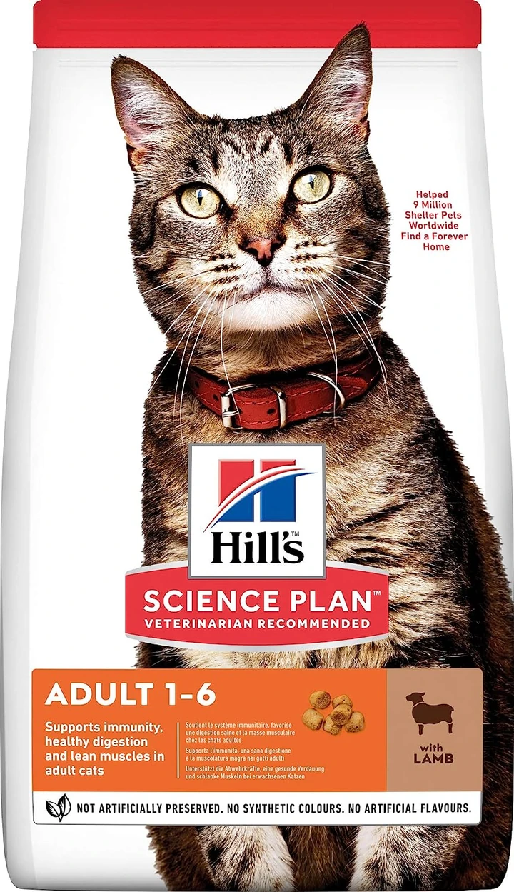 Hill's Adult 1-6 Yaş Kuzu Etli Yetişkin Kedi Maması  8+2 KG