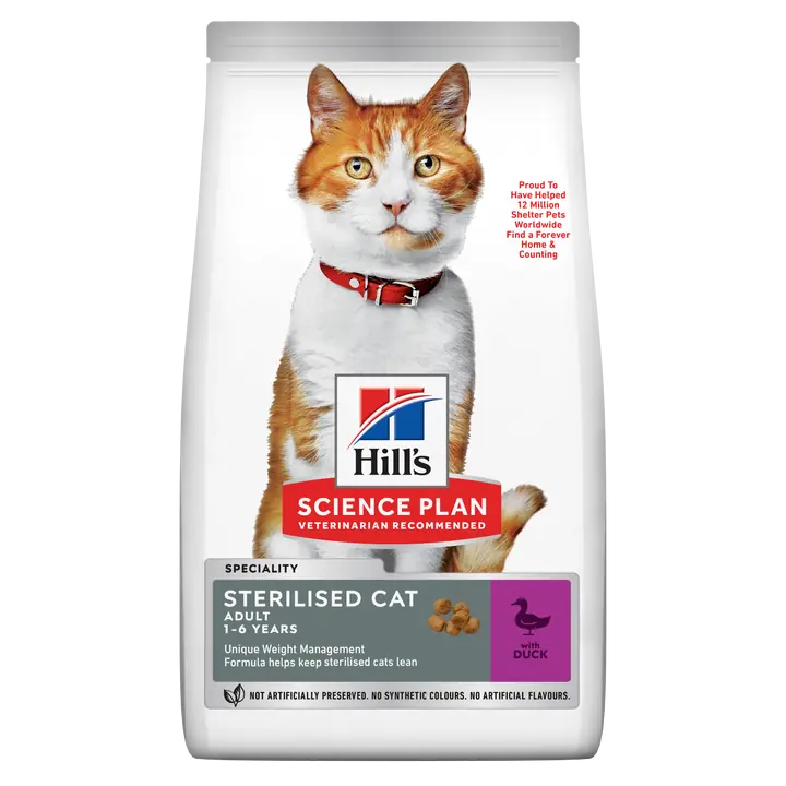 Hill's Adult 1-6 Yaş Ördekli Kısırlaştırılmış Yetişkin Kedi Maması 3 KG - Ana Görsel