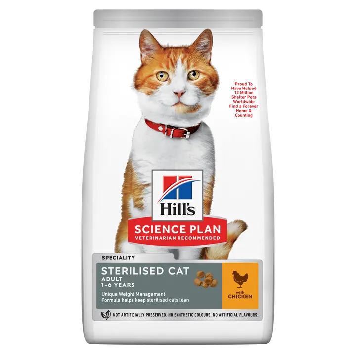 Hill's Adult 1-6 Yaş Tavuklu Kısırlaştırılmış Yetişkin Kedi Maması  8+2 KG - Ana Görsel
