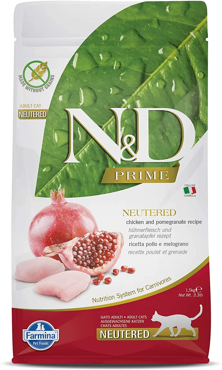 N&D Prime Tahılsız Tavuklu ve Narlı Kısırlaştırılmış Yetişkin Kedi Maması 1.5 KG - Ana Görsel