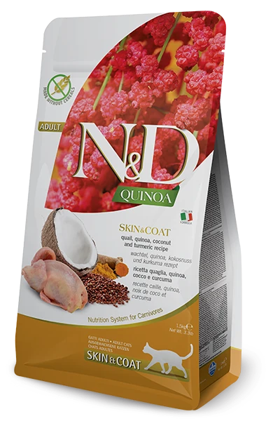 N&D Quinoa Bıldırcınlı ve Hindistan Cevizli Hassas Derili Yetişkin Kedi Maması 1.5 KG - Ana Görsel