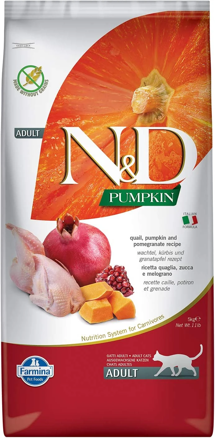 N&D Pumpkin Tahılsz Bal Kabaklı Bıldırcın Etli ve Narlı Yetişkin Kedi Maması 5 KG - Ana Görsel