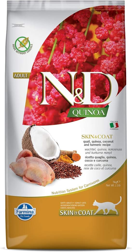N&D Quinoa Bıldırcınlı ve Hindistan Cevizli Hassas Derili Yetişkin Kedi Maması 5 KG - Ana Görsel