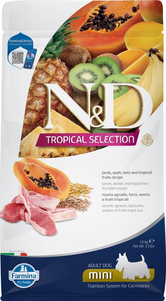 N&D Tropical Selection Kuzu Etli Mini Irk Yetişkin Köpek Maması 1.5 KG - Ana Görsel