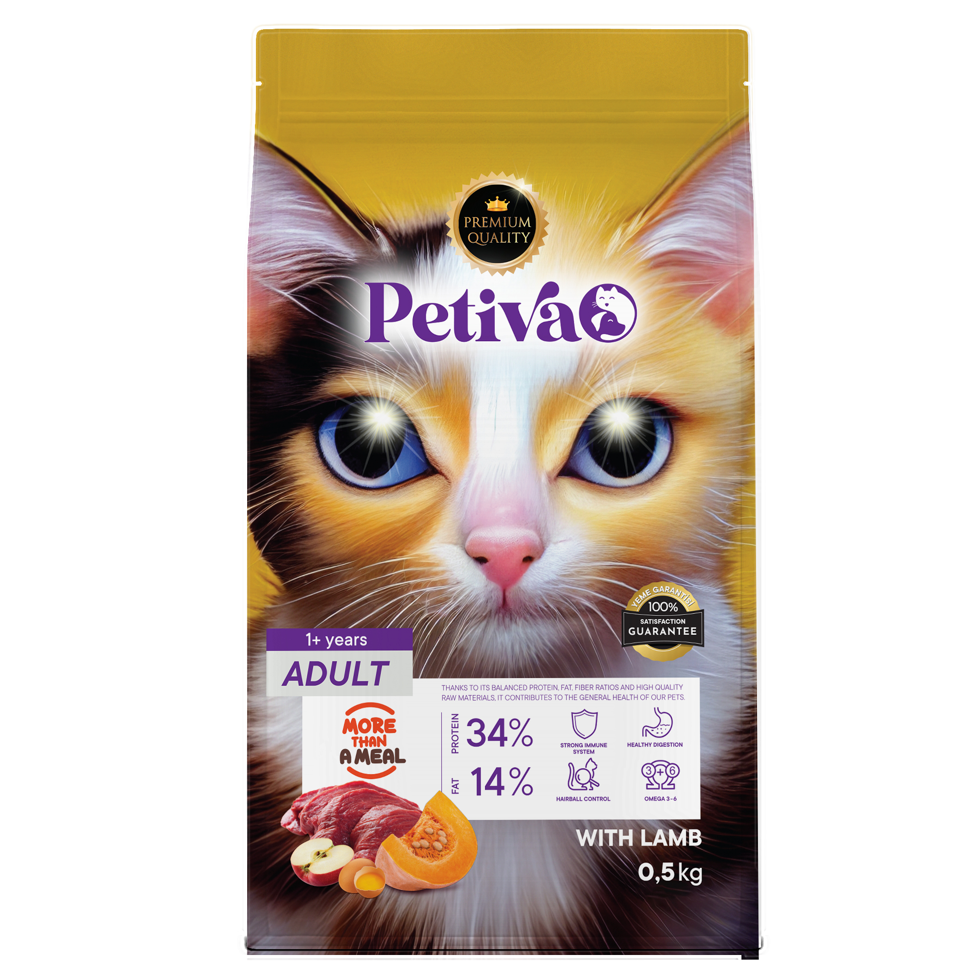 Petiva Kuzu Etli Yetişkin Kedi Maması 500 G - Ana Görsel
