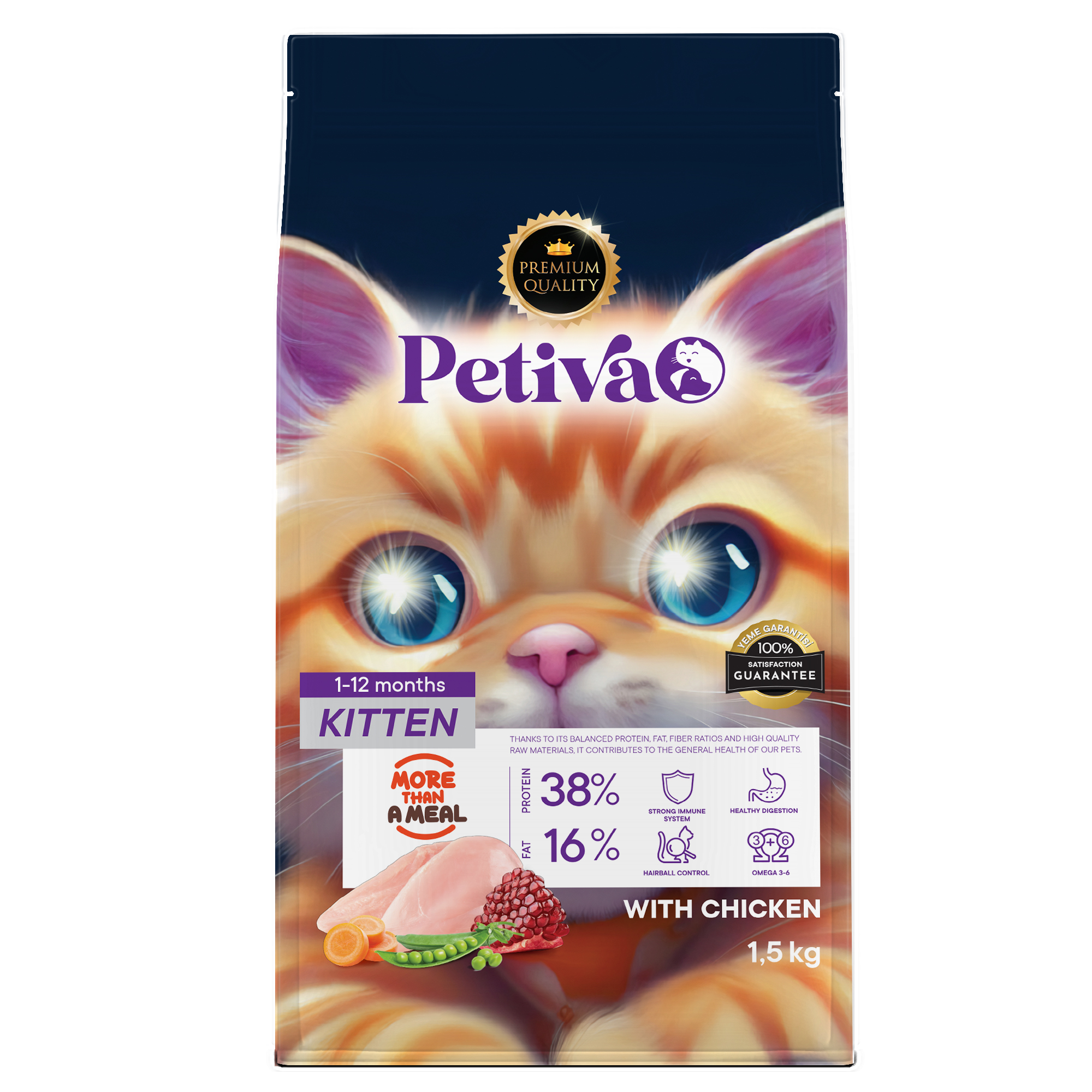 Petiva Tavuklu Yavru Kedi Maması 1.5 KG - Ana Görsel