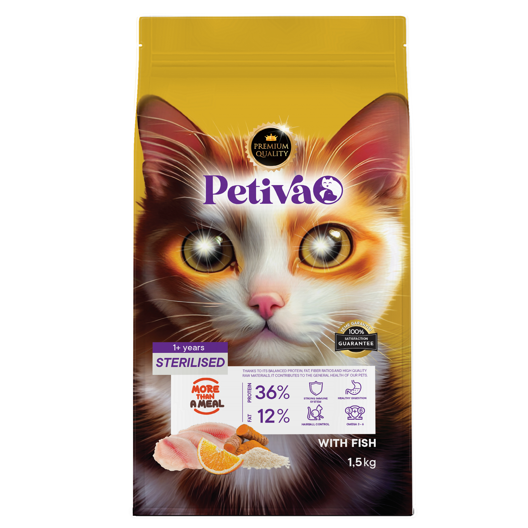 Petiva Balıklı Kısırlaştırılmış Yetişkin Kedi Maması 1.5 KG - Ana Görsel