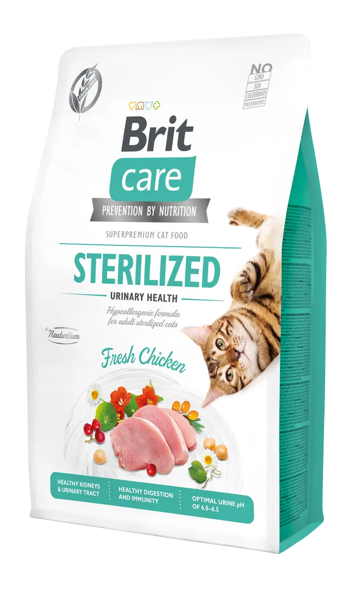 Brit Care Hipoalerjenik Üriner Sistem Sağlığı için Tahılsız Tavuklu Kısırlaştırılmış Yetişkin Kedi Maması 2 KG