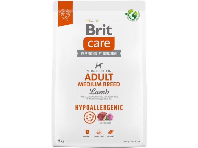 Brit Care Mono ProteinHipoalerjenik Kuzu Etli Orta Irk Yetişkin Köpek Maması 3 KG - Ana Görsel