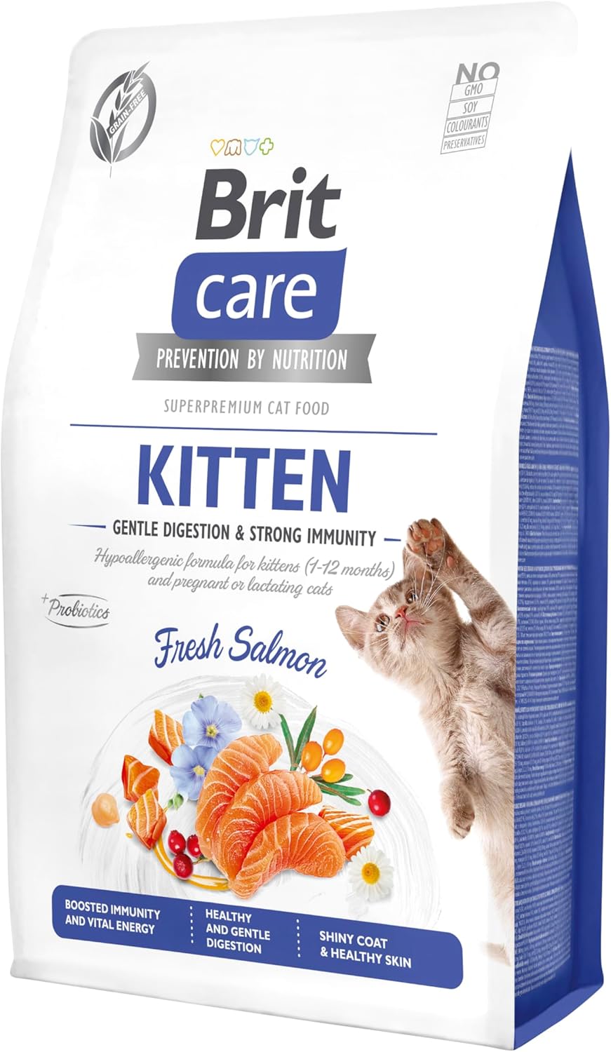 Brit Care Gentle Digestion&Strong Immunity Tahılsız Somonlu Yavru Kedi Maması 2 KG - Ana Görsel