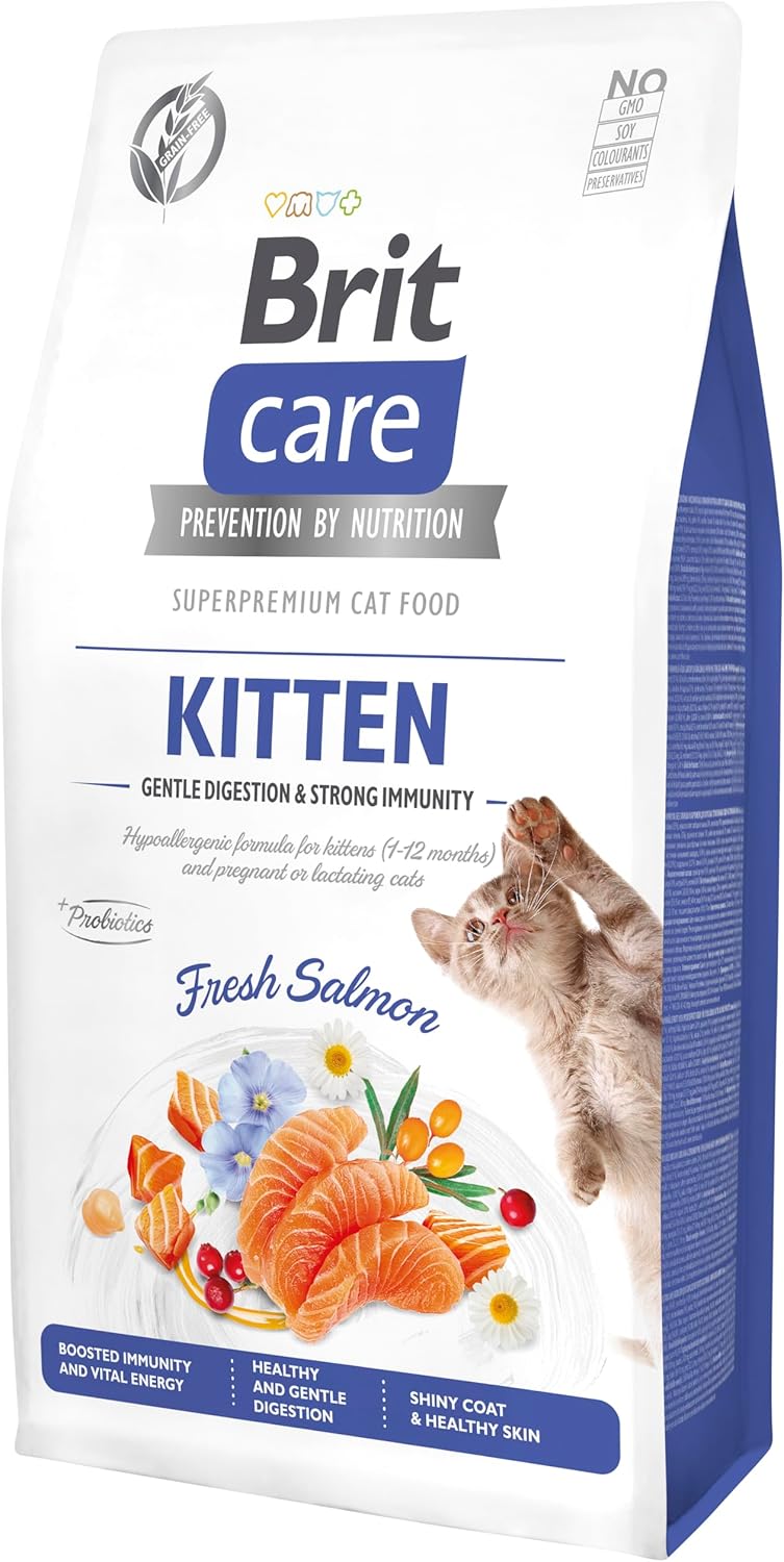 Brit Care Gentle Digestion&Strong Immunity Tahılsız Somonlu Yavru Kedi Maması 7 KG - Ana Görsel